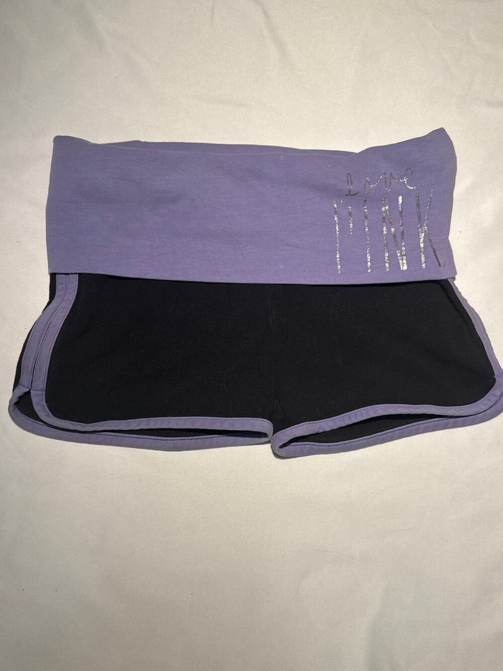 Vintage Victorias Secret Pink Foldover Yoga Shorts XS Purple Y2K 2013